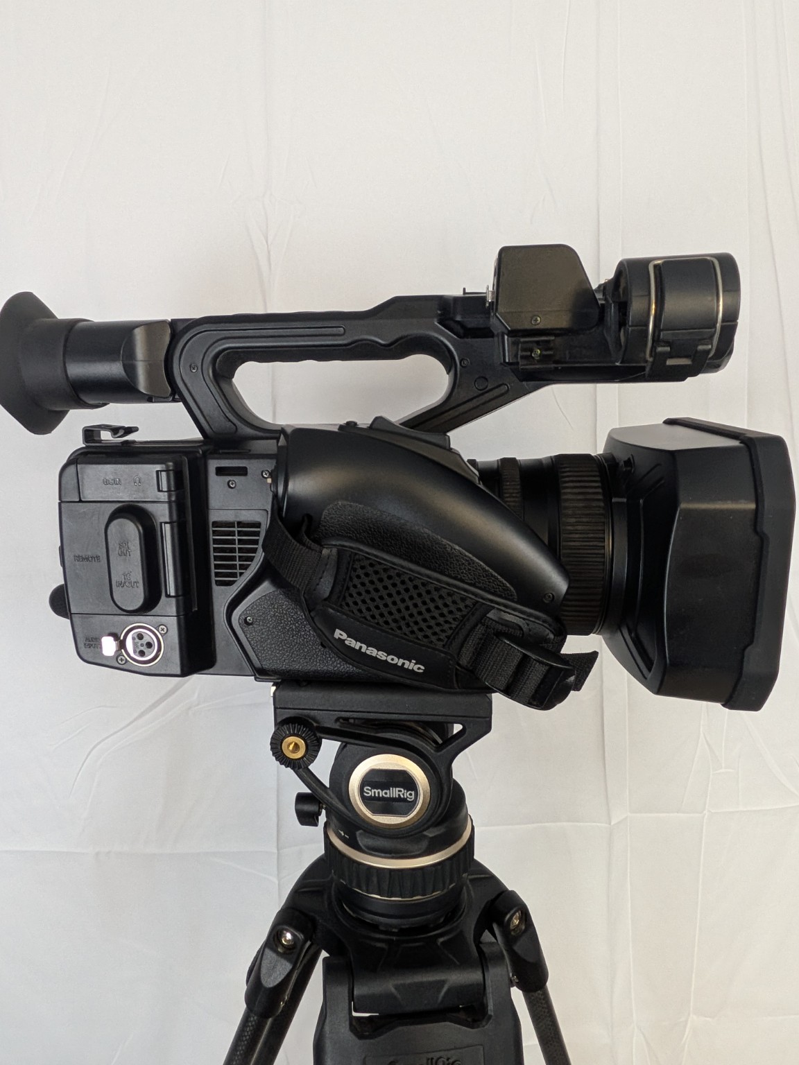 Panasonic HC-X2 professional 4K camera, control-side view